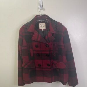 Maralyn & Me Women's Red Plaid Jacket